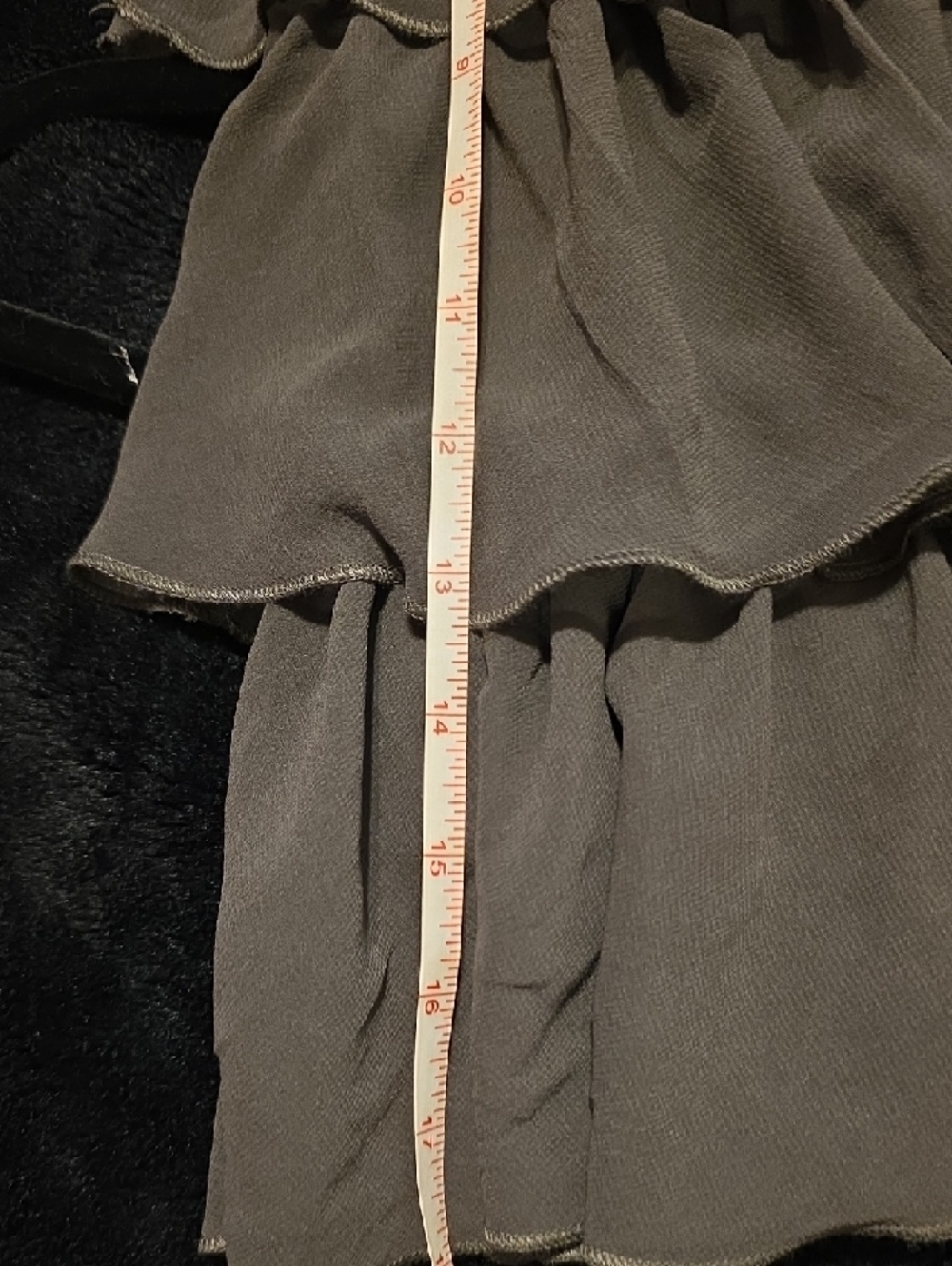 New Tiered Ruffle Mini Skirt - Brown - Picture 7 of 7